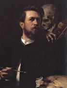 Arnold Bocklin Self-Portrait with Death Playing the Violin Sweden oil painting artist